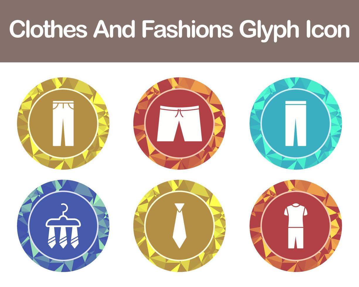 Clothes And Fashions Vector Icon Set