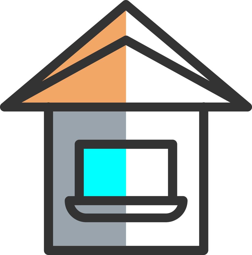 Laptop House Vector Icon Design
