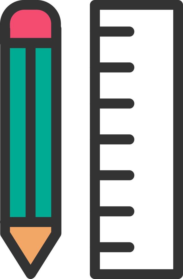 Pencil Ruler Vector Icon Design