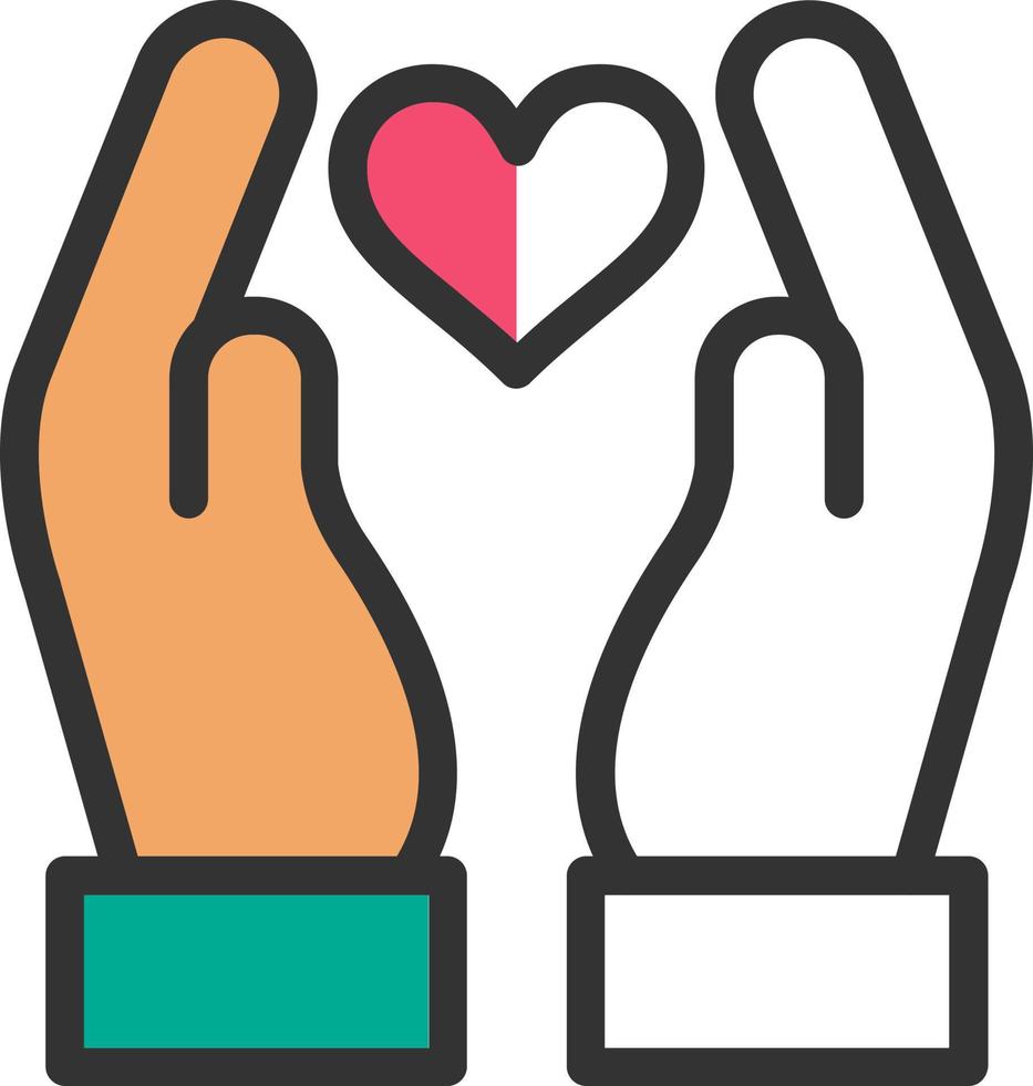 Hand Holding Heart Vector Icon Design