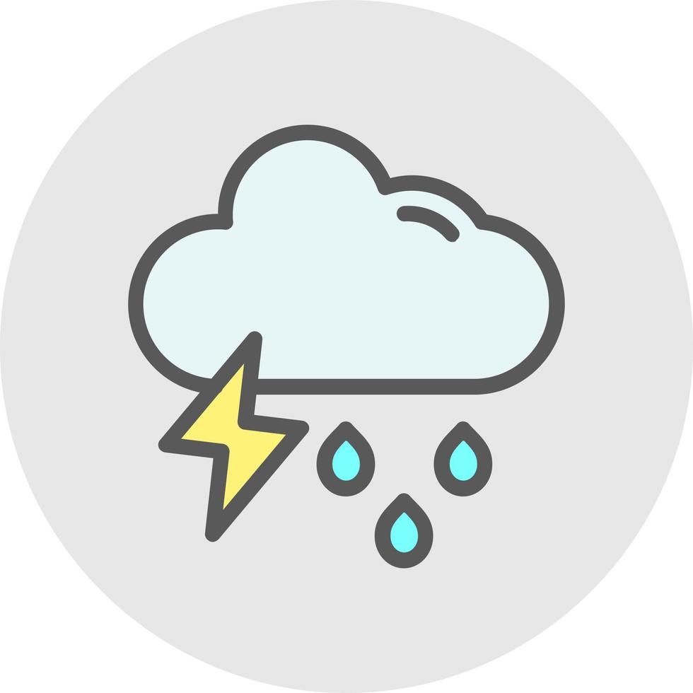 Cloud Showers Heavy Vector Icon Design