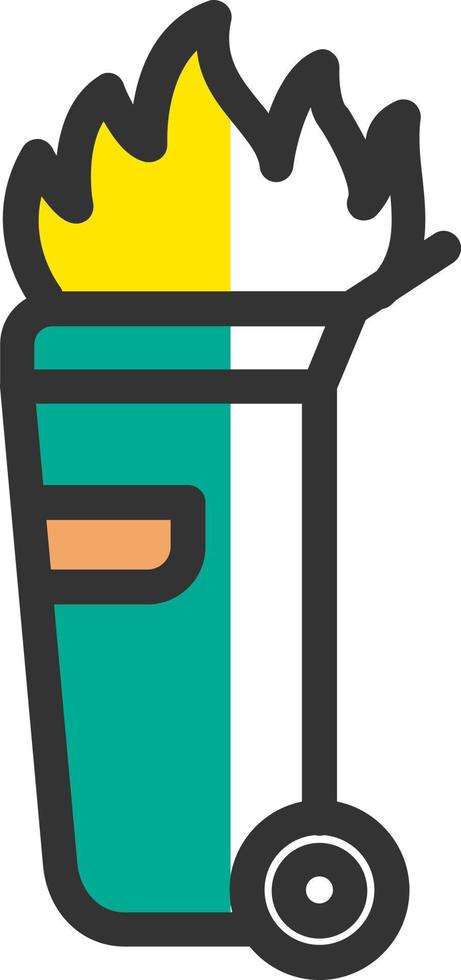 Dumpster Fire Vector Icon Design