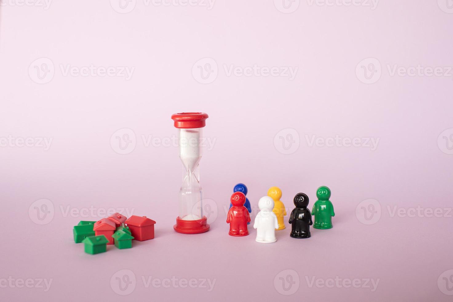 Colorful chips for an Hourglass board Game photo