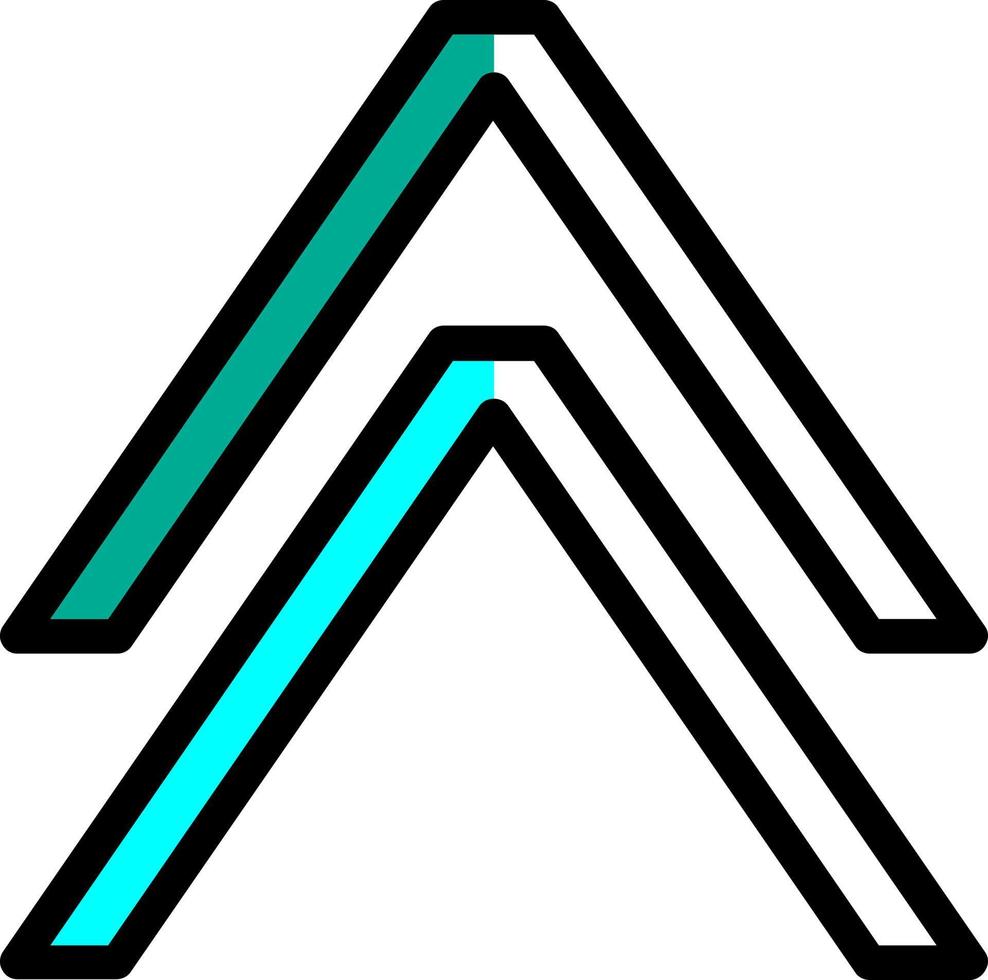 Angle Double Up Vector Icon Design