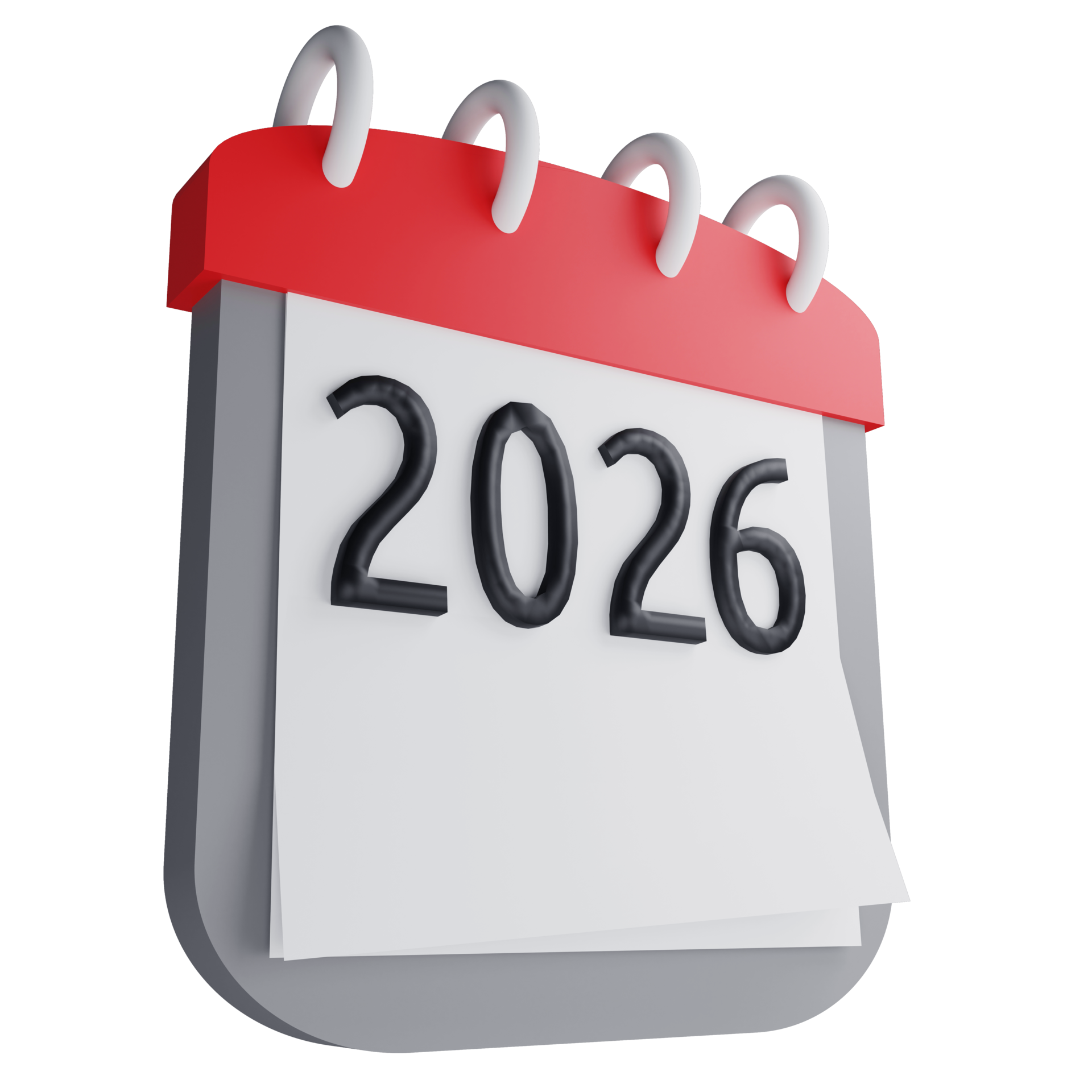 free-3d-render-new-year-2026-calendar-icon-isolated-on-transparent