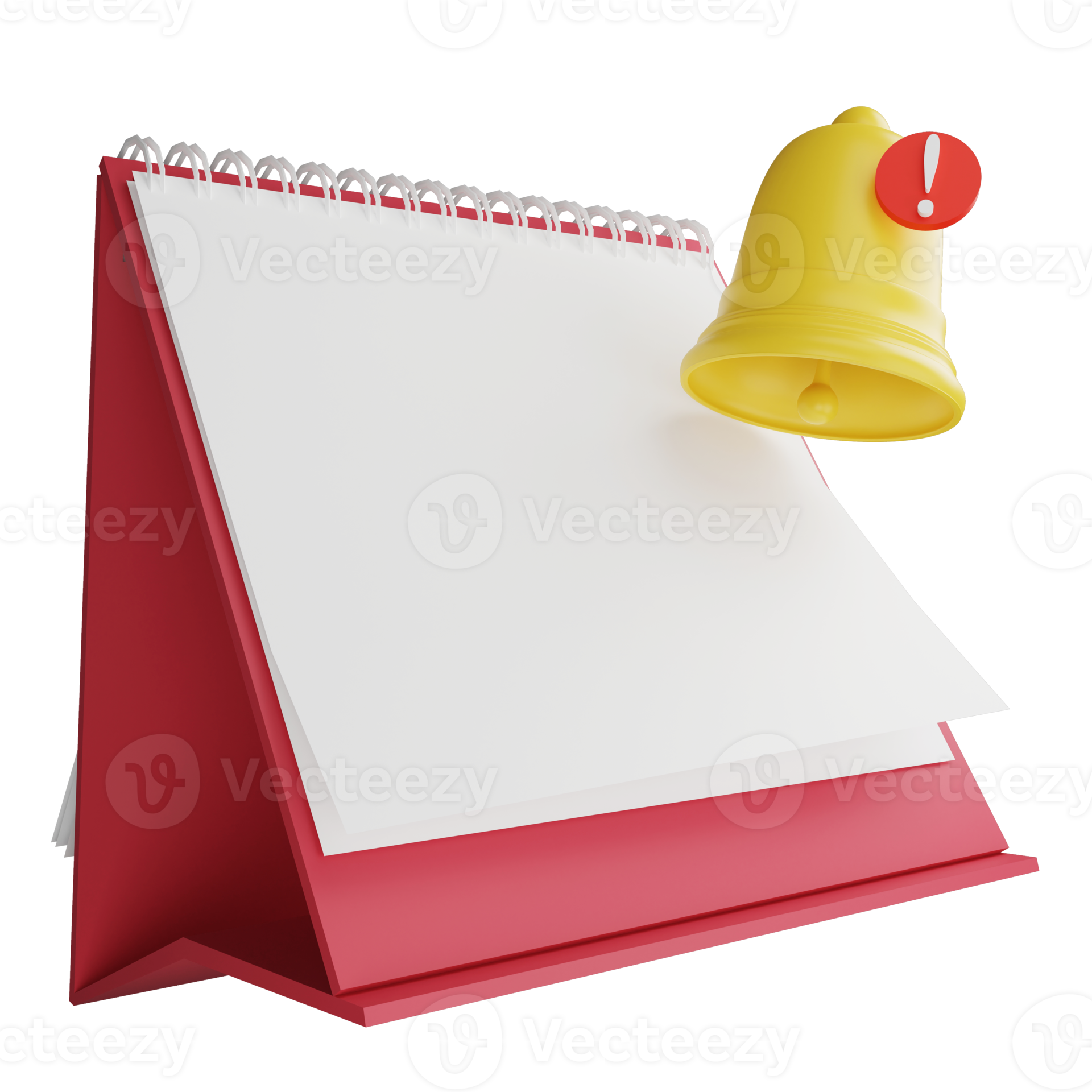 3D render notification calendar icon isolated on transparent background 3D render notification calendar icon isolated on transparent background