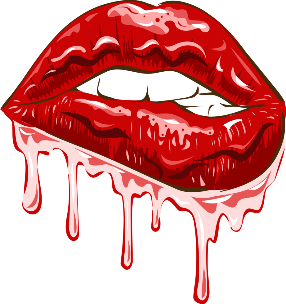 Dripping lips png graphic clipart design