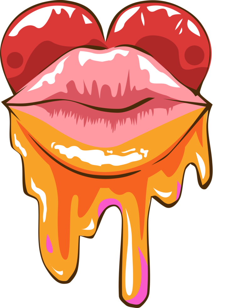 Dripping lips png graphic clipart design