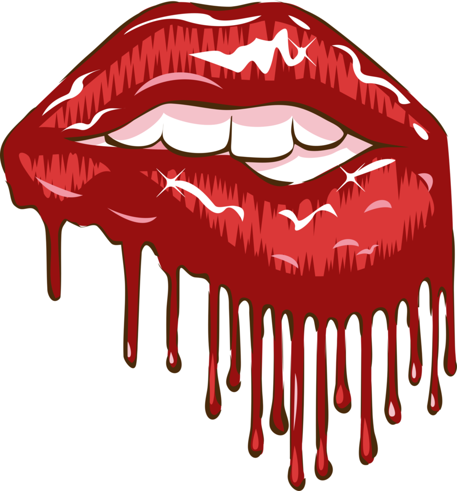 Dripping lips png graphic clipart design