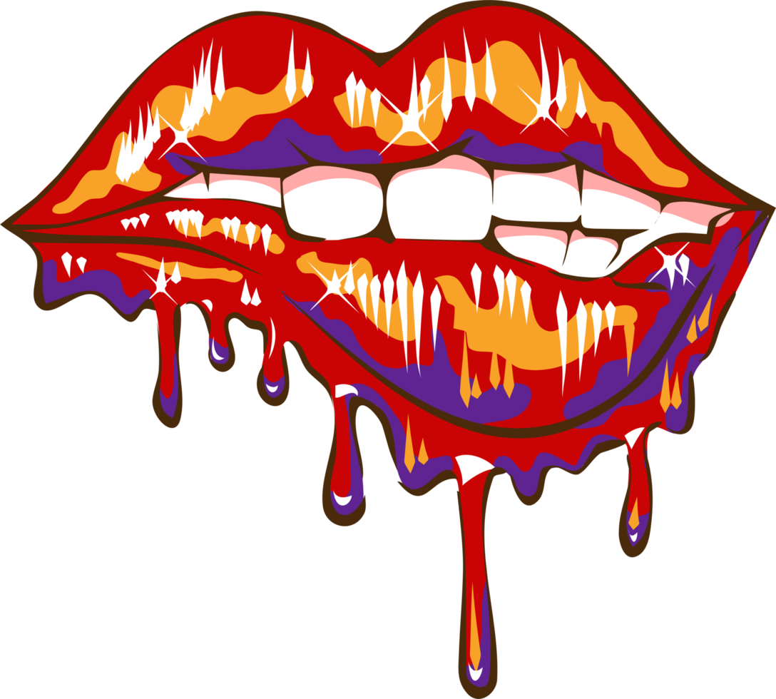 Dripping lips png graphic clipart design