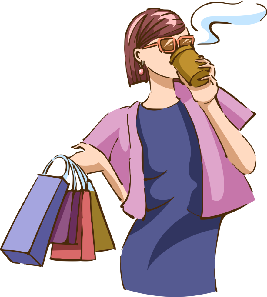 boodschappen doen PNG grafisch clip art ontwerp