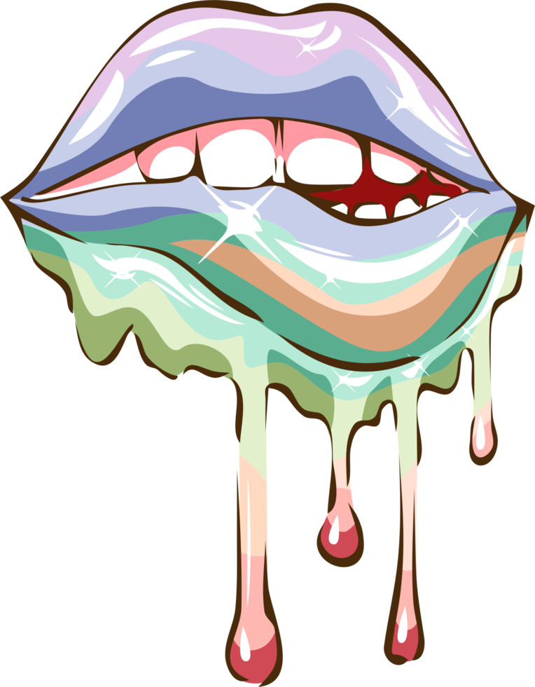 Dripping lips png graphic clipart design