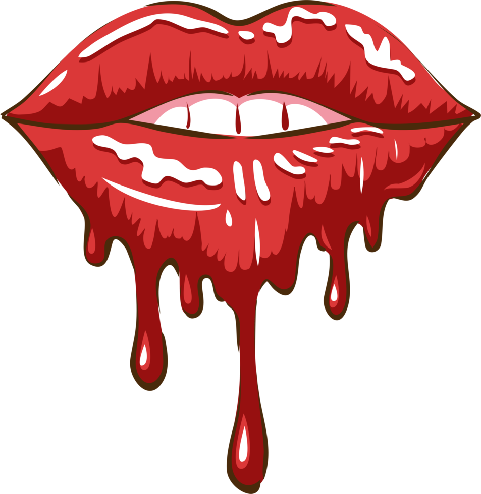 Dripping lips png graphic clipart design