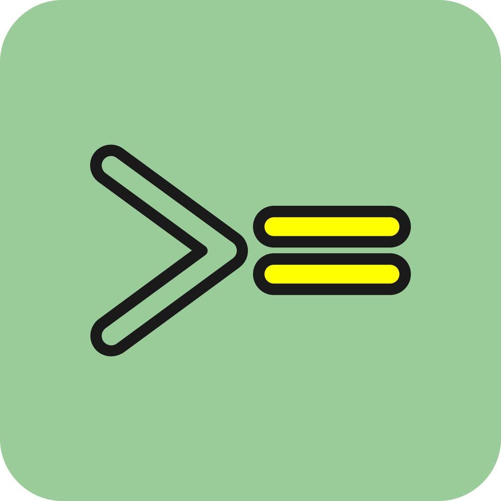 Greater Than Equal Vector Icon Design