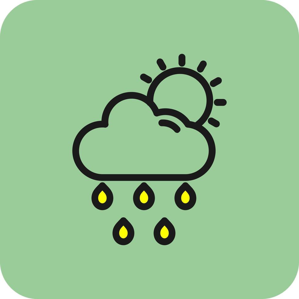 Cloud Sun Rain Vector Icon Design