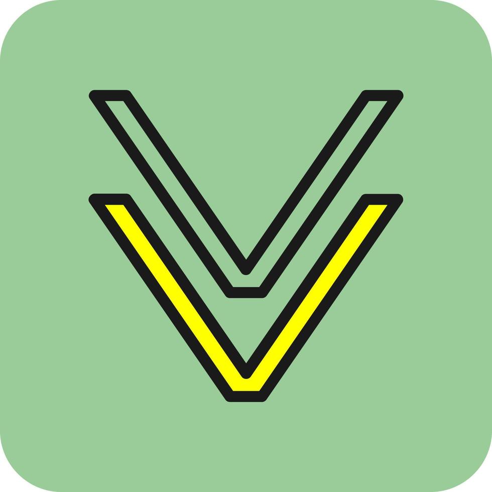 diseño de icono de vector de doble ángulo hacia abajo