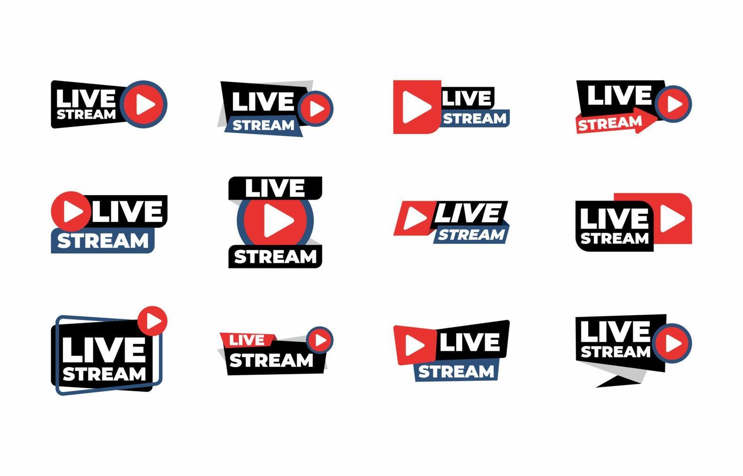 Live Stream Icon Badge Logo vector
