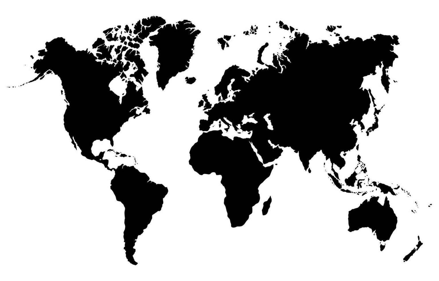 mapa del mundo en blanco y negro vector