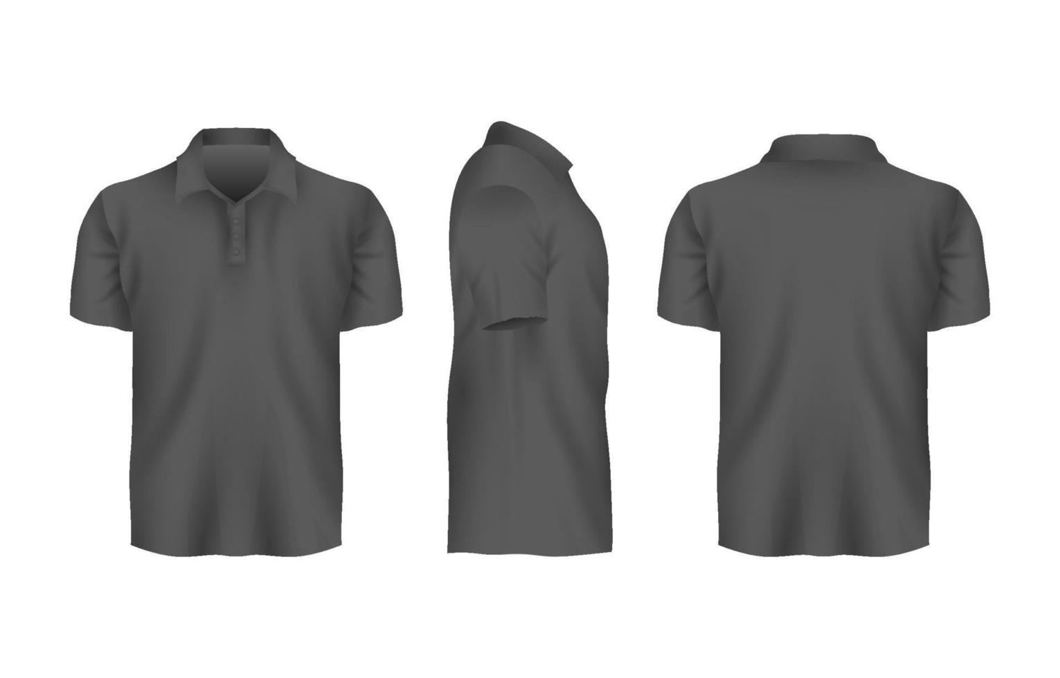 Realistic Mock Up Black Polo Shirt vector