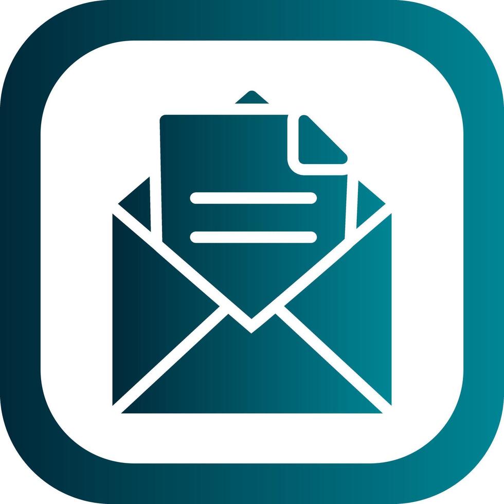 Envelope Open Text Vector Icon Design