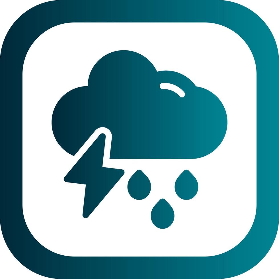 Cloud Showers Heavy Vector Icon Design