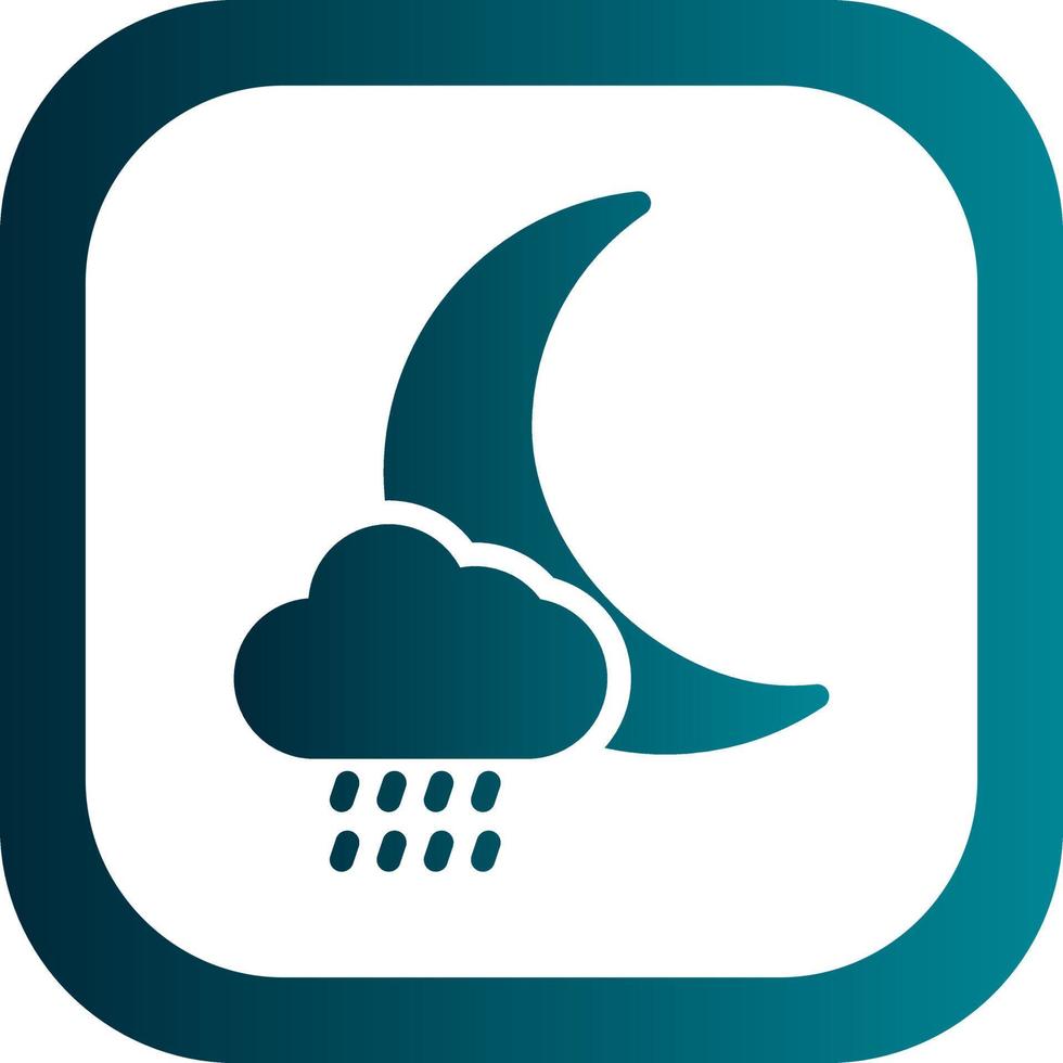 Cloud Moon Rain Vector Icon Design