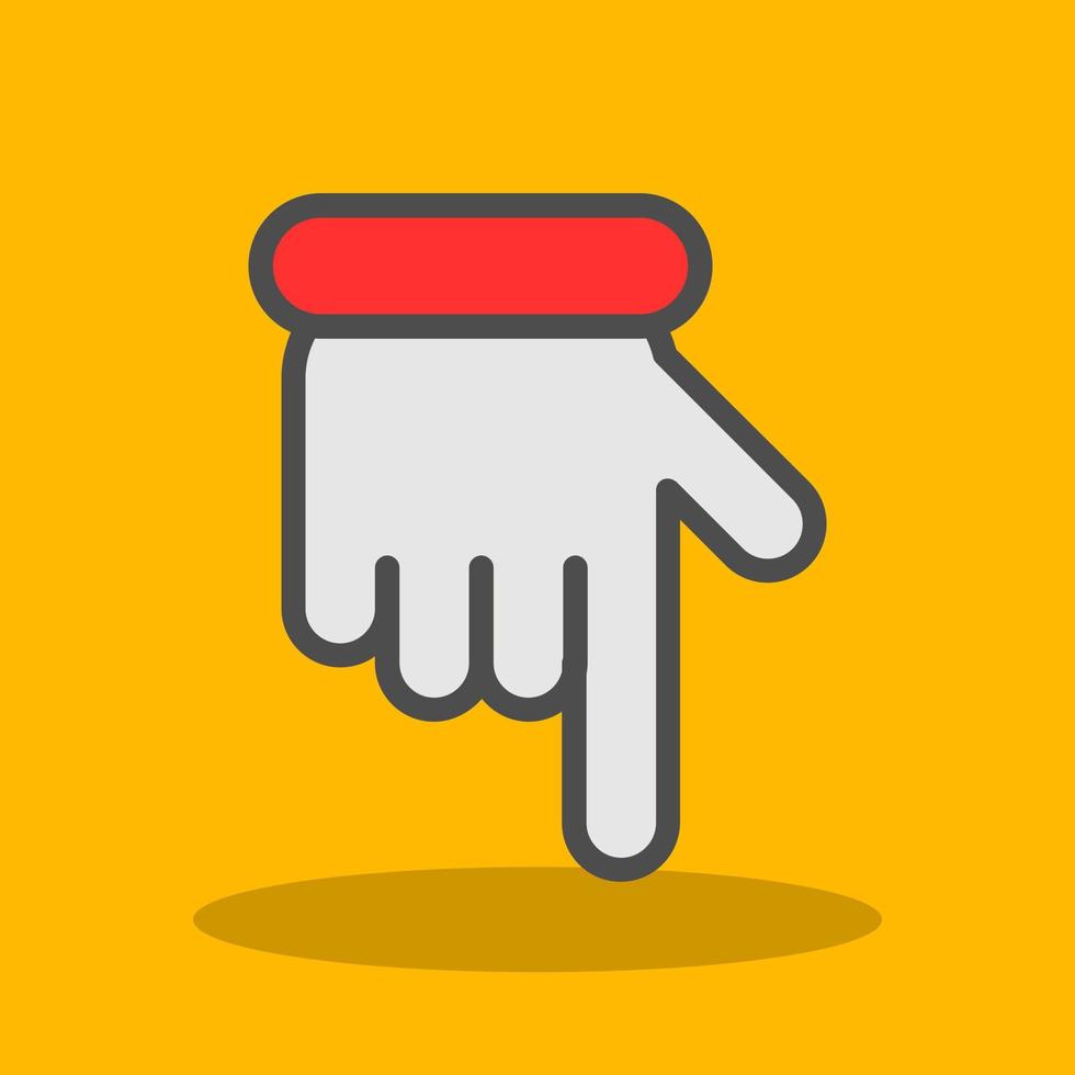 Hand Point Down Vector Icon Design