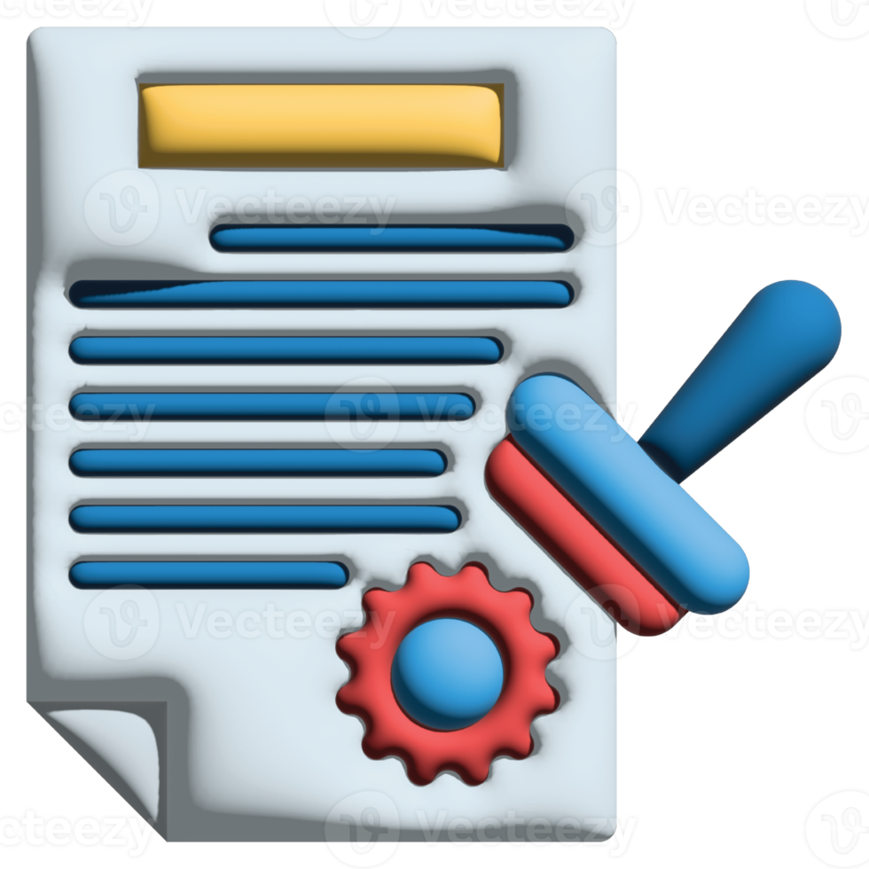 3d ilustración sello en oficina conjunto png