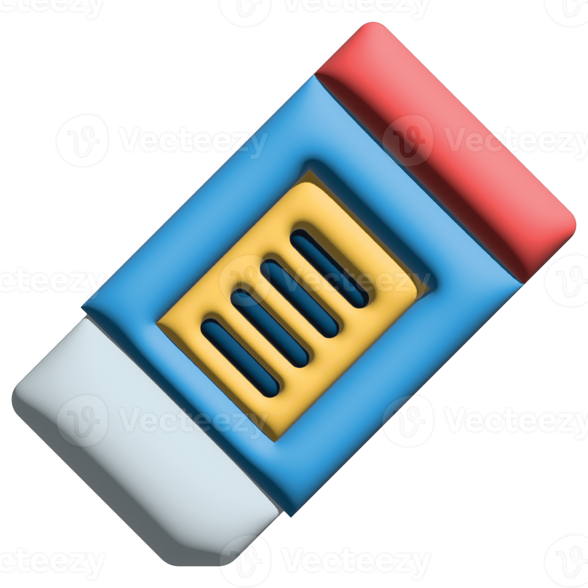 3D illustration eraser in office set 20964176 PNG