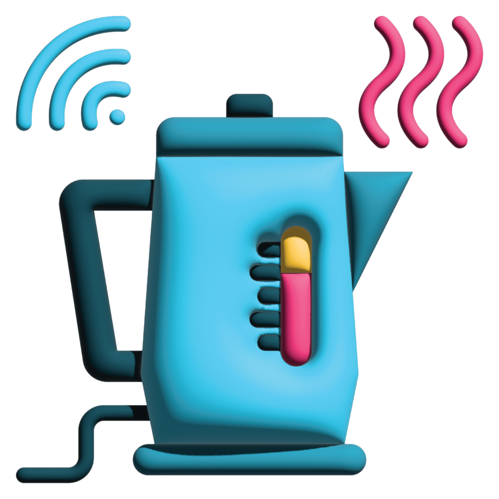 3D illustration kettle in smart home set png