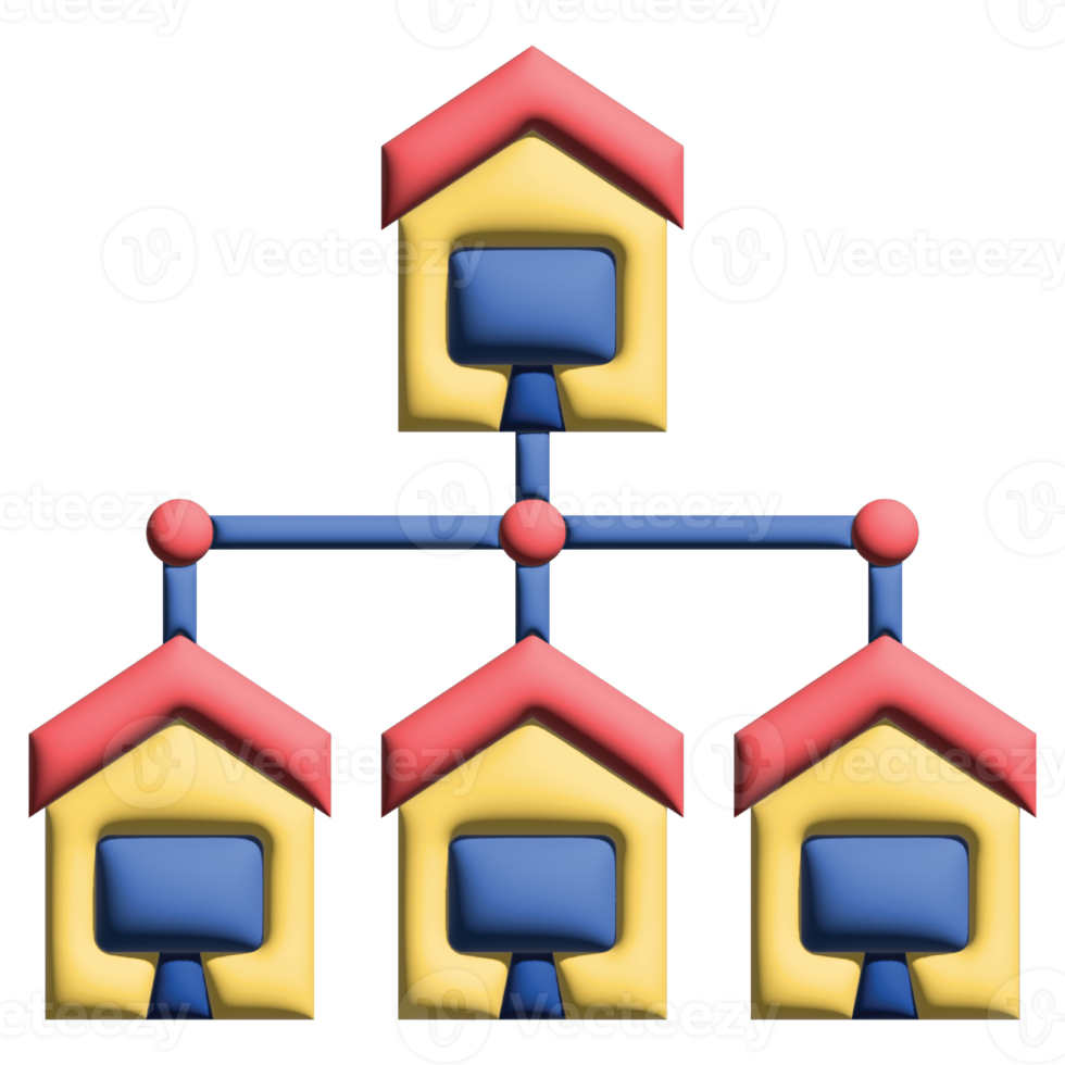 3D illusration sharing in work from home set png