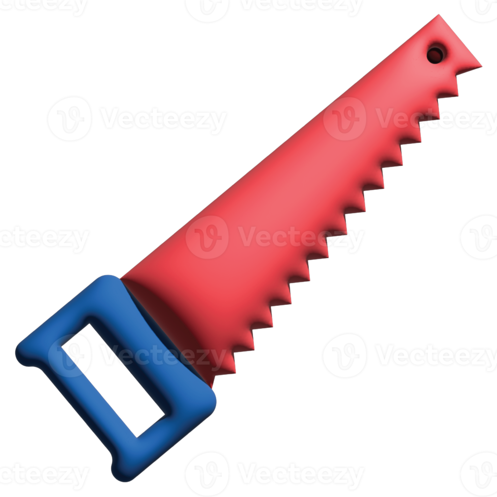 3d illustration hand saw in labour day set png