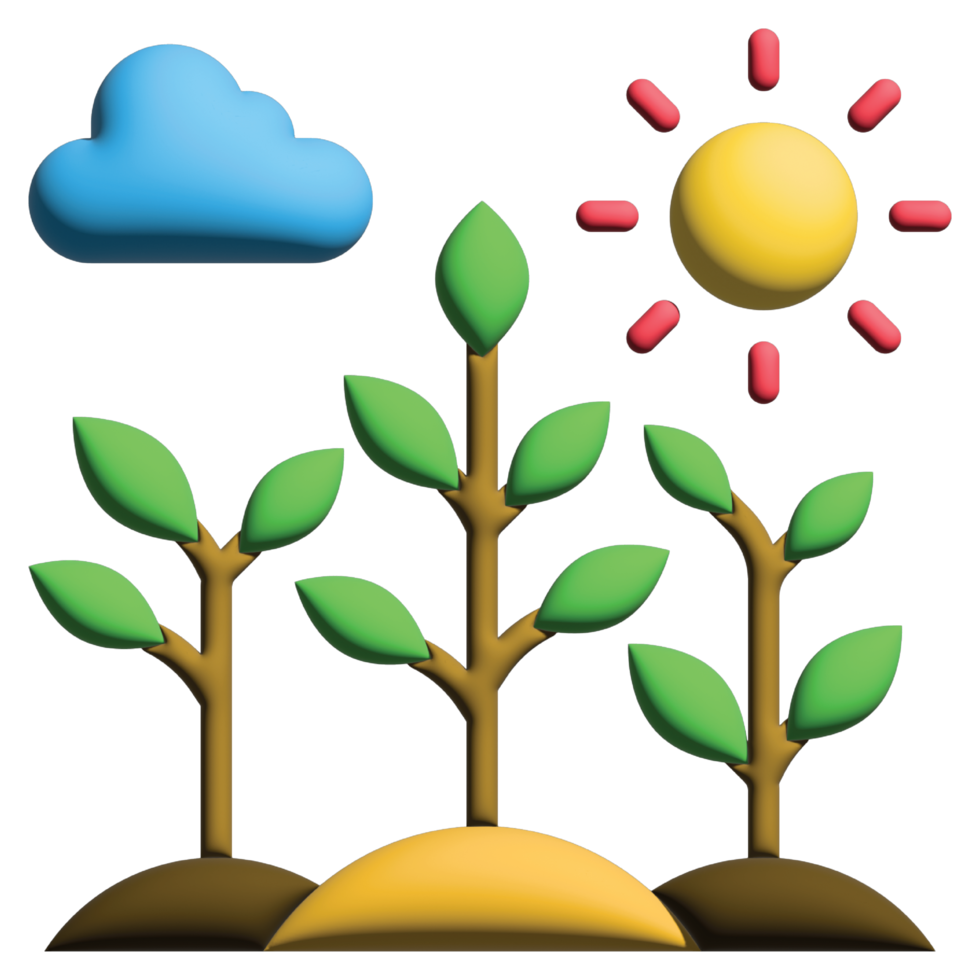 3D illustration plant in mother earth day set png
