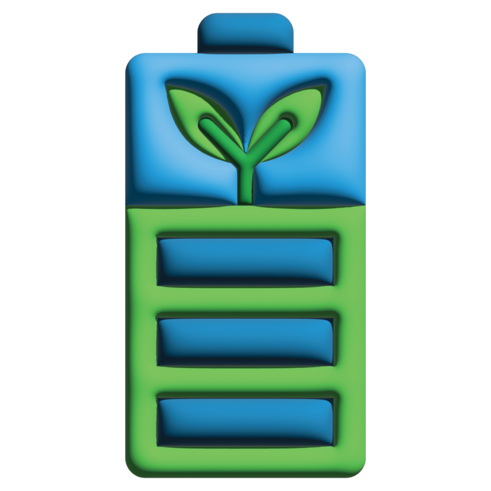 3D illustration battery in mother earth day set png