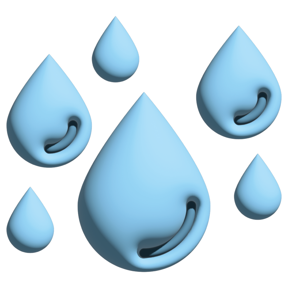 3D illustration water in mother earth day set png