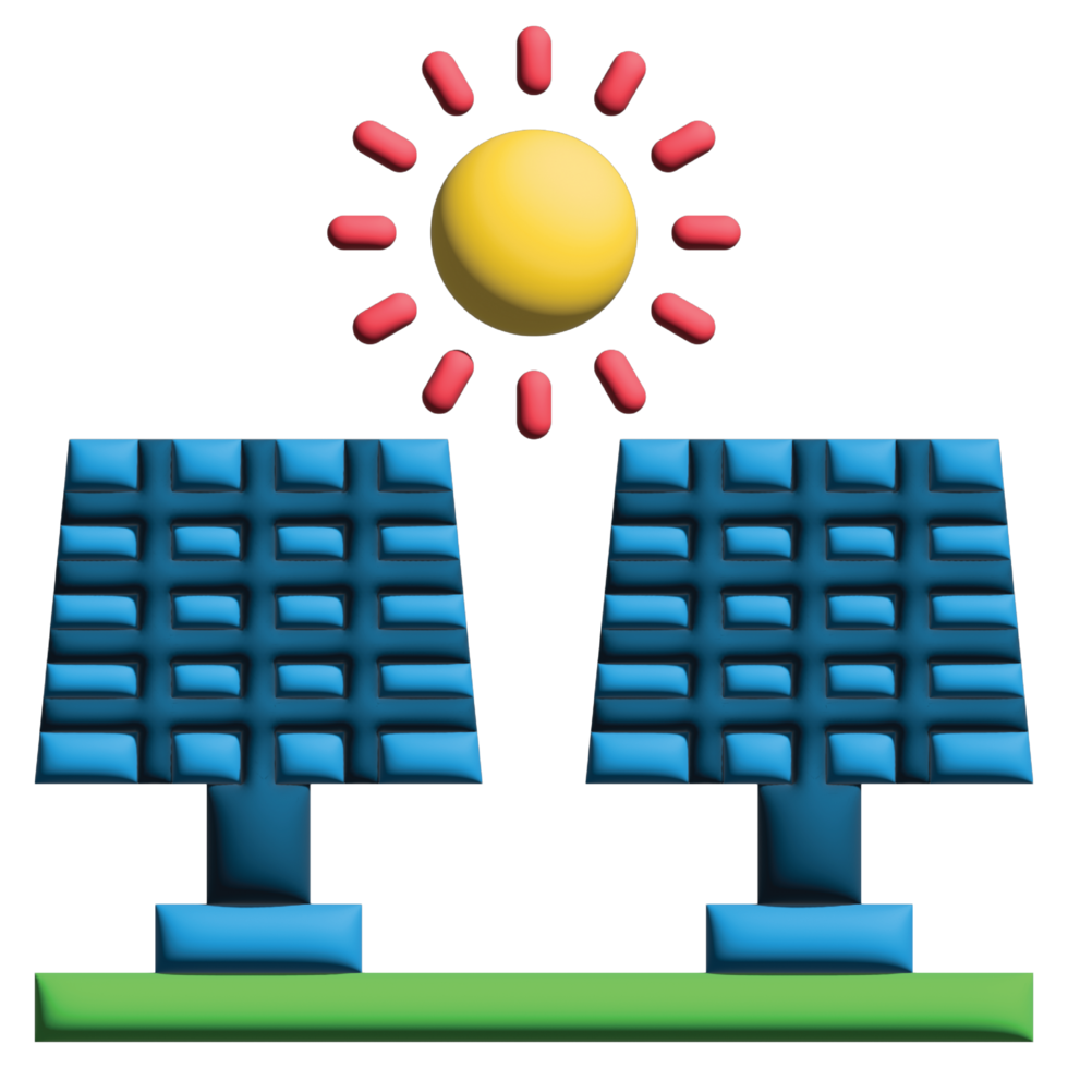 3D illustration solar panel in mother earth day set png