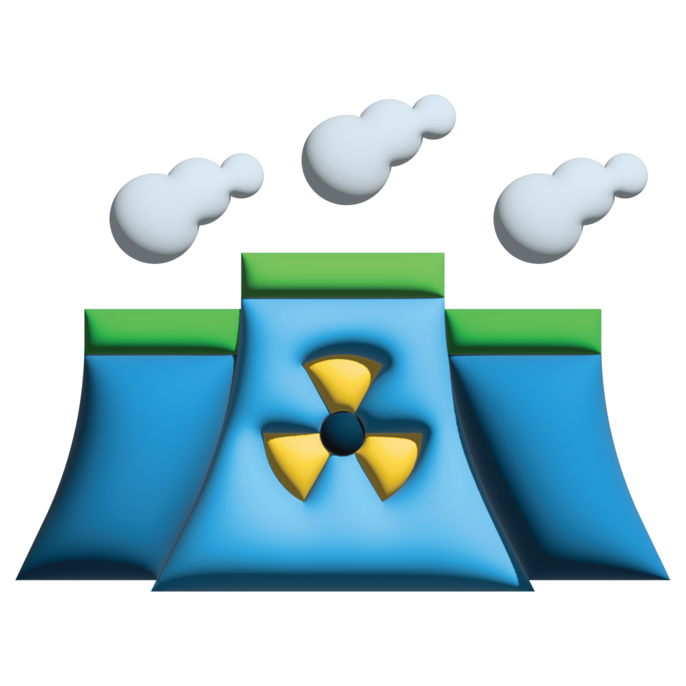 3D illustration nuclear power in mother earth day set png