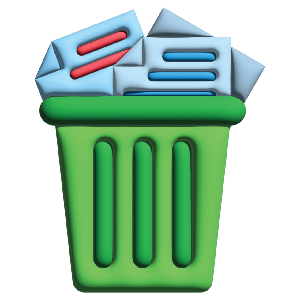 3D illustration paper recycle bin in mother earth day set png