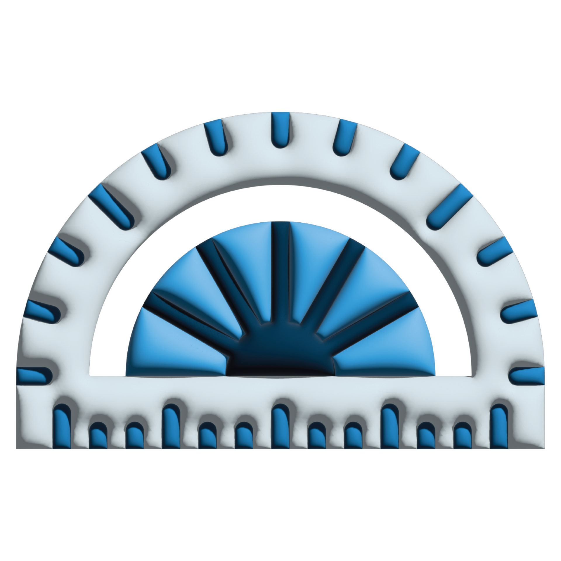 3D illustration protractor in office set 20964275 PNG