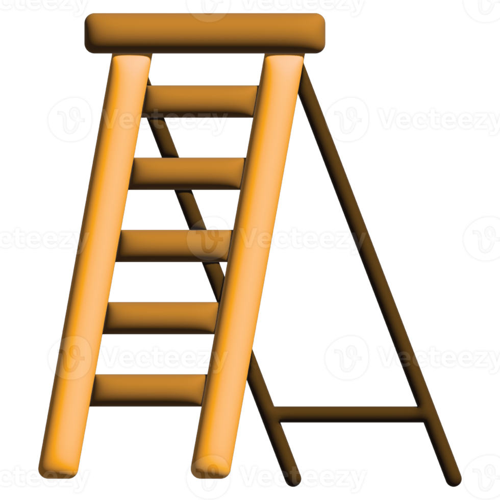 3d illustration step ladder in labour day set png