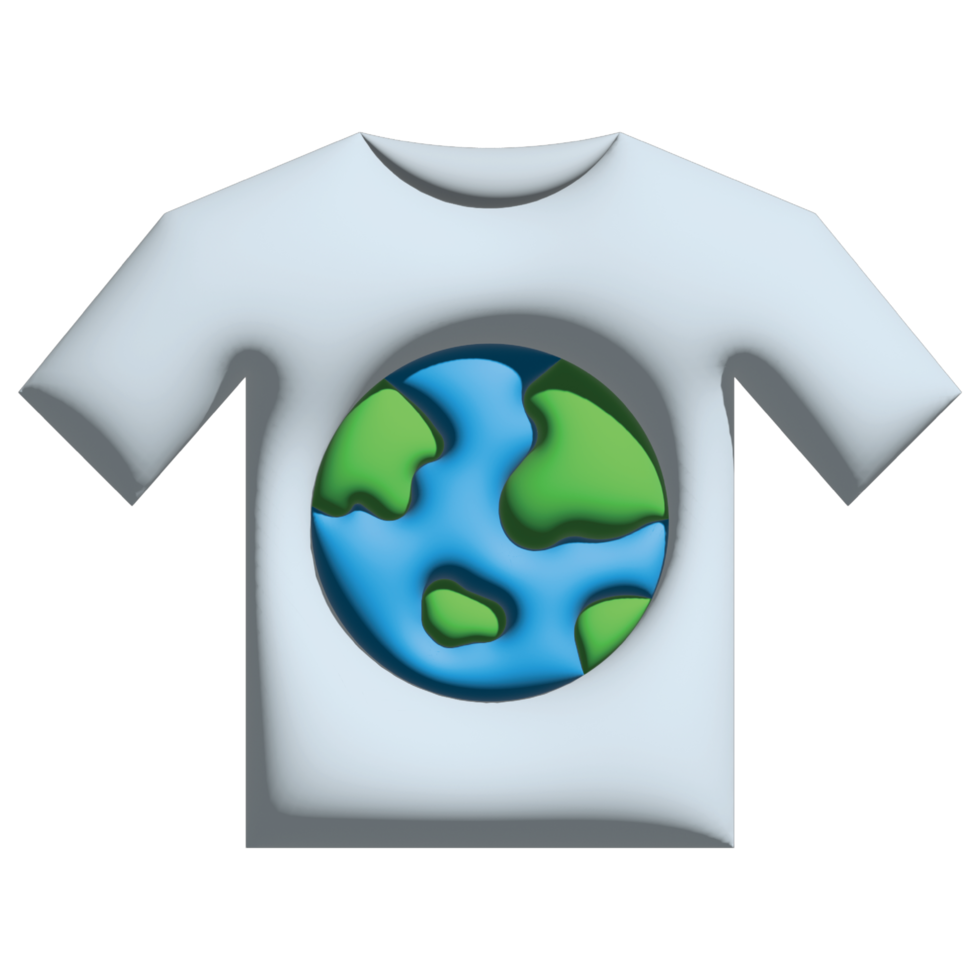 3D illustration t shirt in mother earth day set png