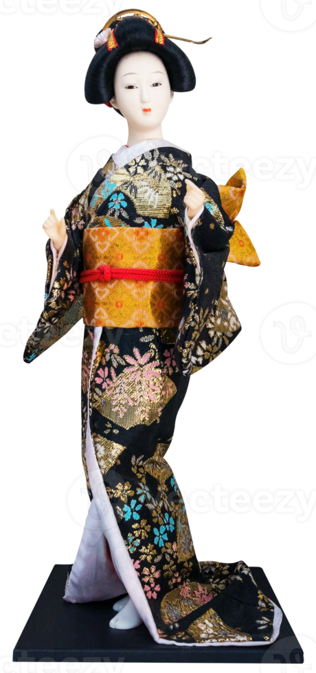 Japanese geisha doll isolated for design png