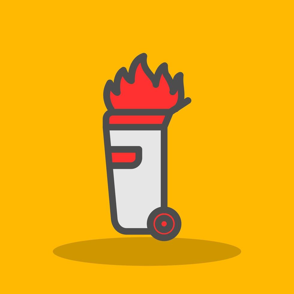 diseño de icono de vector de fuego de basurero