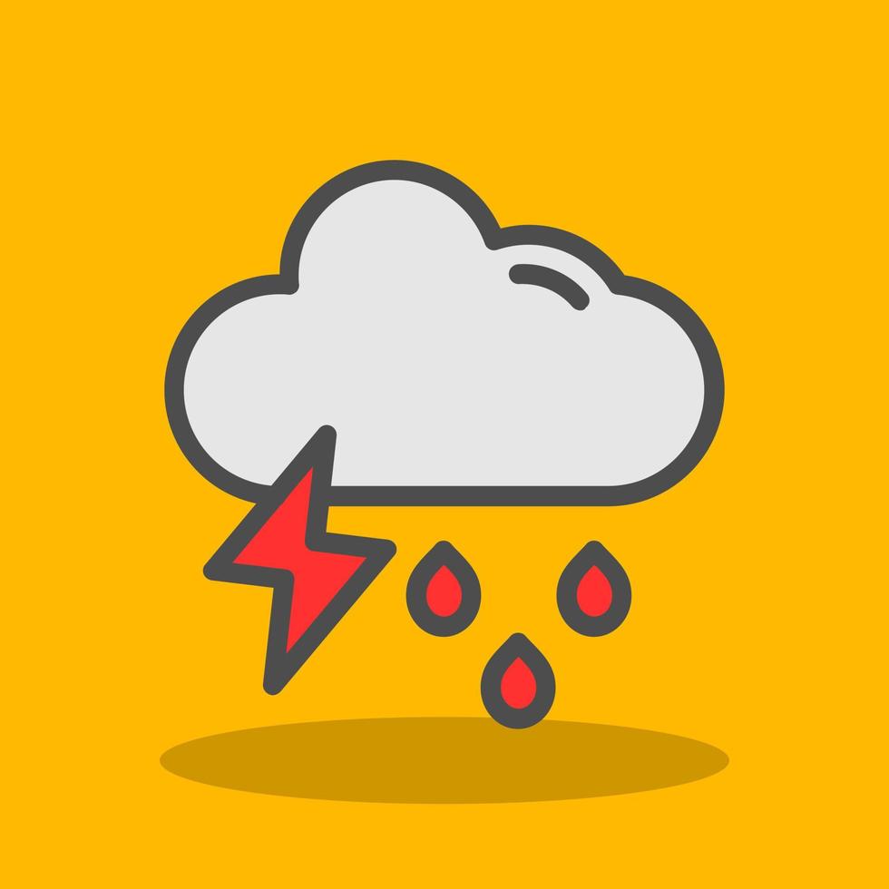 Cloud Showers Heavy Vector Icon Design