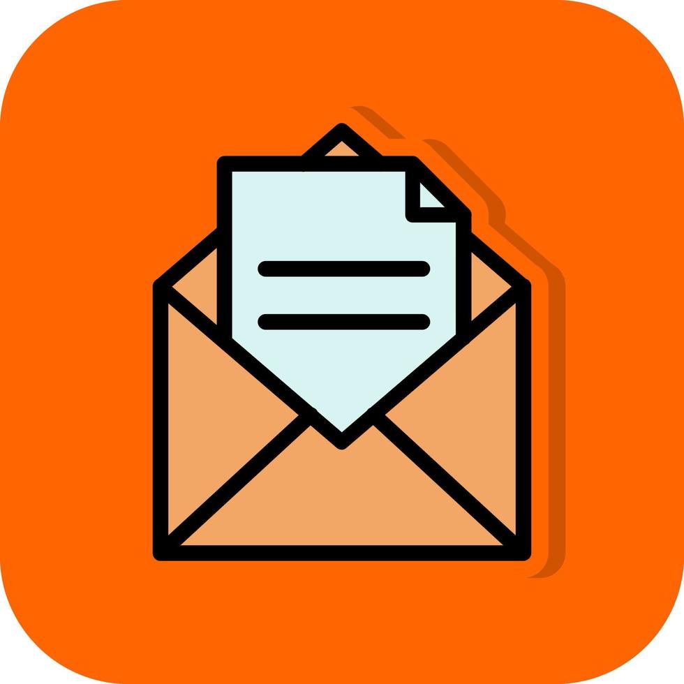 Envelope Open Text Vector Icon Design