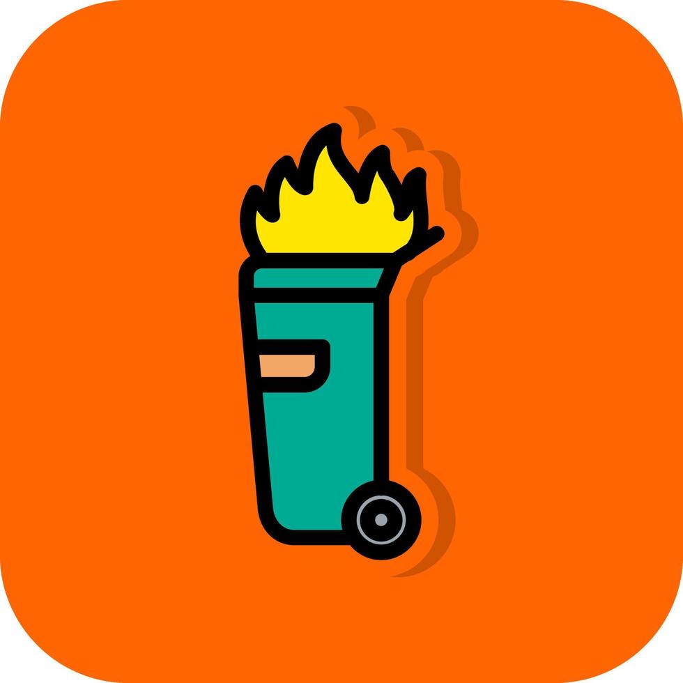 Dumpster Fire Vector Icon Design