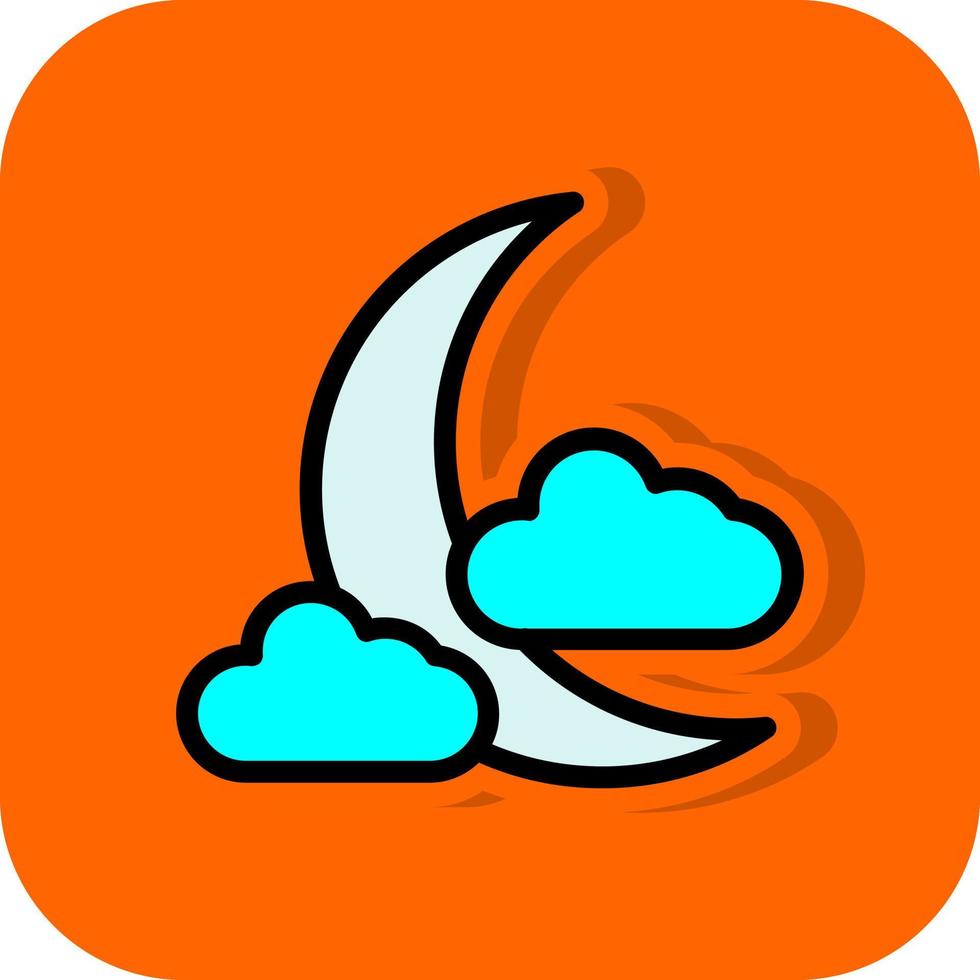 Cloud Moon Vector Icon Design