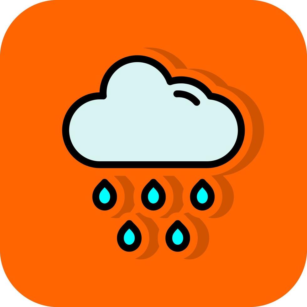 Cloud Rain Vector Icon Design