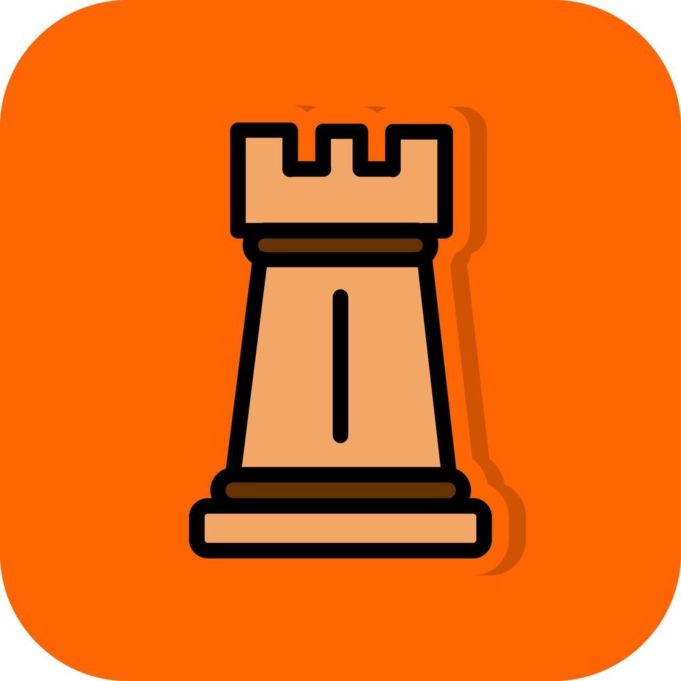 diseño de icono de vector de torre de ajedrez