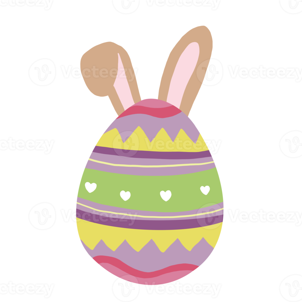 Pâques des œufs avec oreilles lapin png